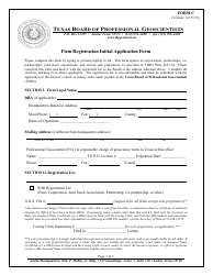 Document preview: Form C Firm Registration Initial Application Form - Texas