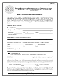 Form C Firm Registration Initial Application Form - Texas