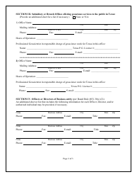Form C Firm Registration Initial Application Form - Texas, Page 2