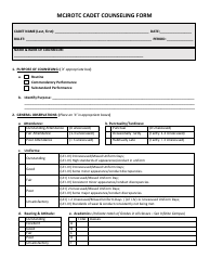 Document preview: Mcjrotc Cadet Counseling Form