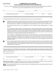 Document preview: Form ST-13A Sales and Use Tax Certificate of Exemption - Virginia