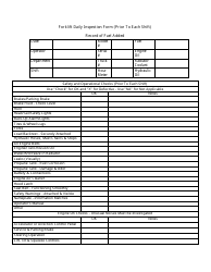 Forklift Daily Inspection Form (Prior to Each Shift)