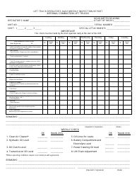 Document preview: Lift Truck Operator's Daily/Weekly Inspection Report Form