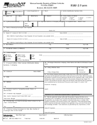 Document preview: Form RMV-3 Massachusetts Registry of Motor Vehicles - Massachusetts