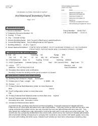 Form OAHP1403 Architectural Inventory Form - Colorado Cultural Resource Survey - Colorado