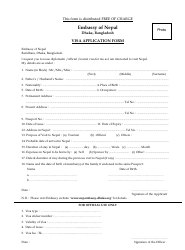 Document preview: Nepal Visa Application Form - Embassy of Nepal - Dhaka, Bangladesh