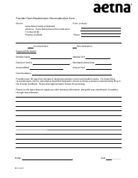 Document preview: Provider Claim Resubmission/Reconsideration Form