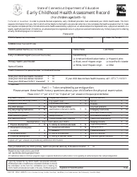 Form ED191 &quot;Early Childhood Health Assessment Record&quot; - Connecticut