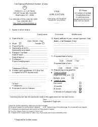 Document preview: Vietnam Visa Application Form - Embassy of Vietnam - Washington, D.C.