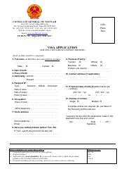 Document preview: Vietnam Visa Application Form - Consulate General of Vietnam - Edgecliff, New South Wales, Australia