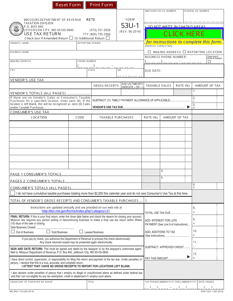 Missouri Fillable Form 108 Application Printable Forms Free Online