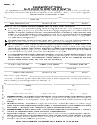 Form ST-18 &quot;Sales and Use Tax Certificate of Exemption&quot; - Virginia