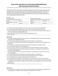 Job Placement Plan Checklist - Nevada