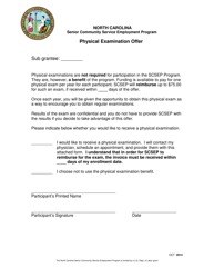 Document preview: Physical Examination Offer - North Carolina