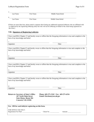 Lobbyist Registration Form - Multi-Lobbyists - New Hampshire, Page 4