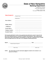 Initial Notification of 314(A) Point of Contact Information by a Trust Company - New Hampshire, Page 2