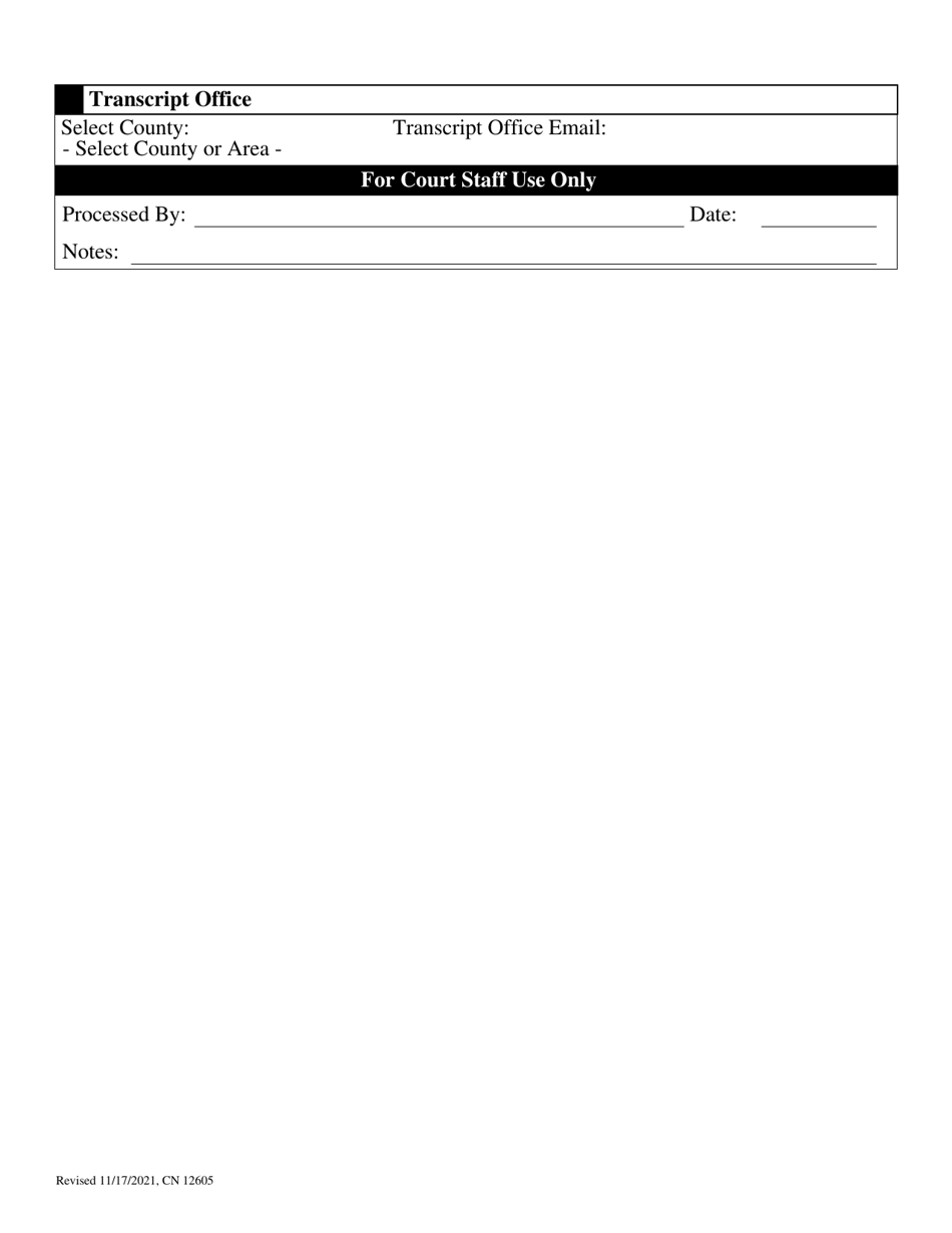 Form 12605 Request for Audio Records of Remote Proceedings - New Jersey, Page 2