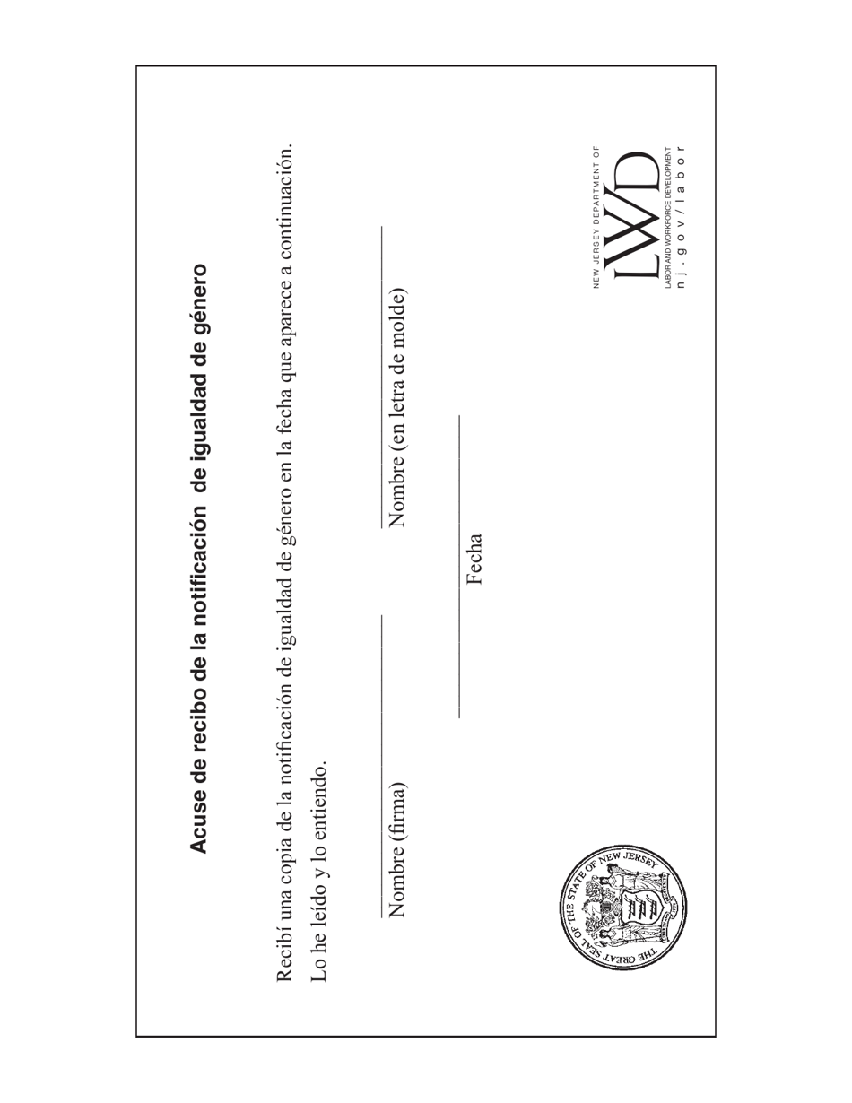 Formulario AD-290S Notificacion De Igualdad De Genero - New Jersey (Spanish), Page 2