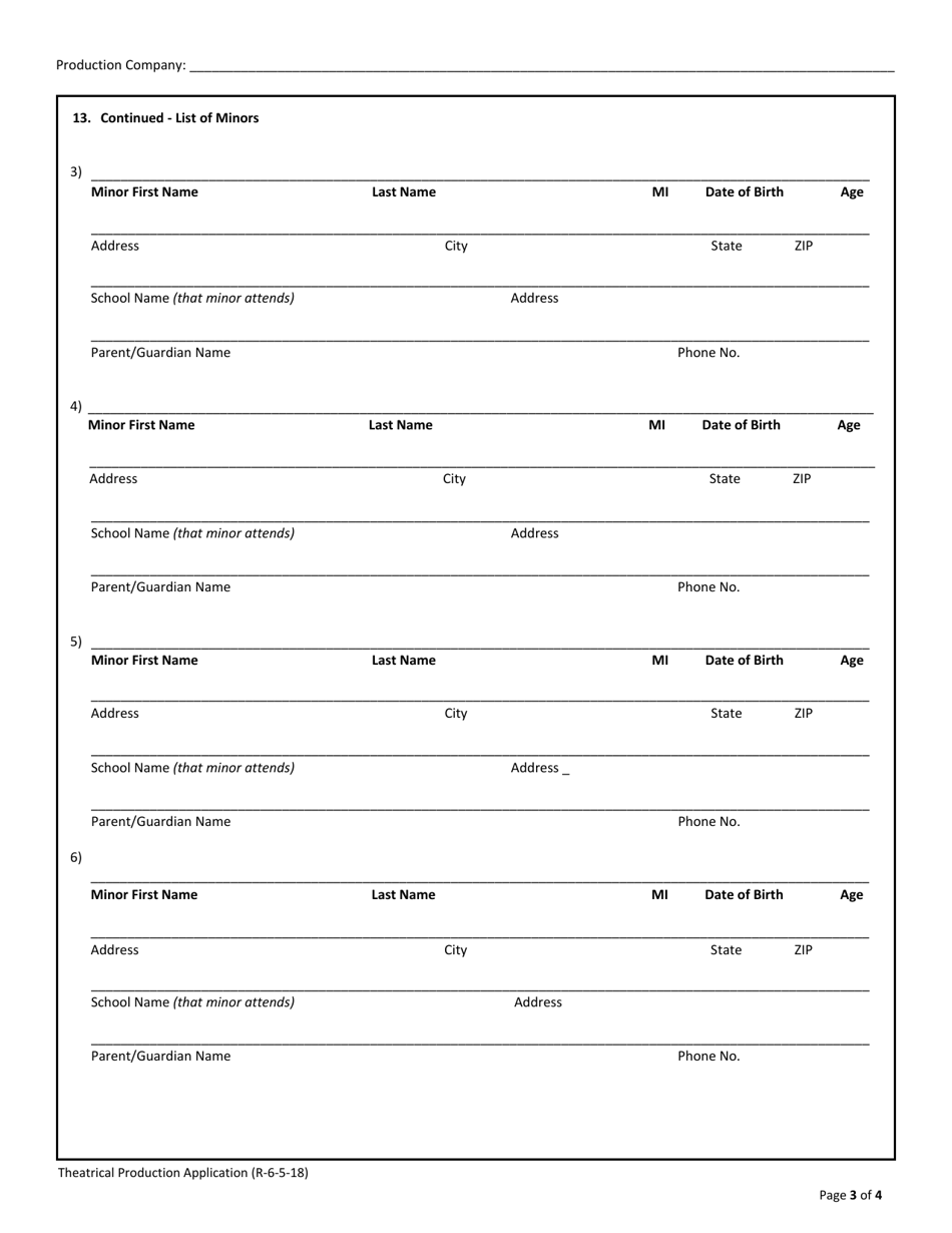 Theatrical Production Application - New Jersey, Page 5