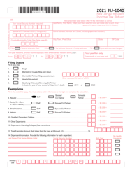 Form NJ-1040 New Jersey Resident Income Tax Return - New Jersey