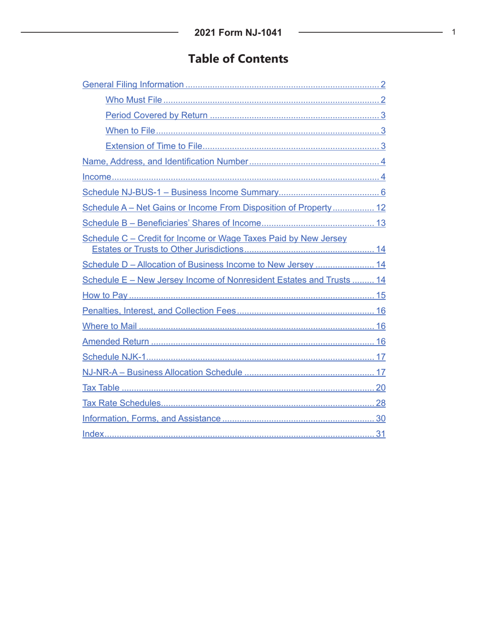 Instructions for Form NJ-1041 New Jersey Income Tax Fiduciary Return - New Jersey, Page 1