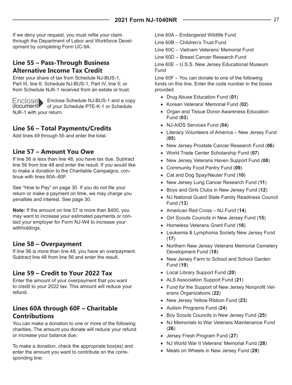 Instructions for Form NJ-1040NR Nonresident Income Tax Return - New Jersey, Page 27
