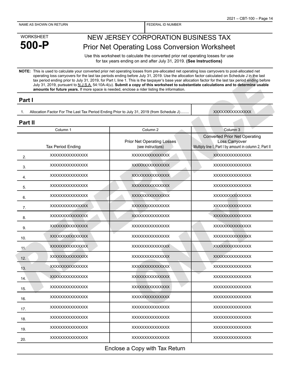 Form CBT-100 New Jersey Corporation Business Tax Return - New Jersey, Page 15
