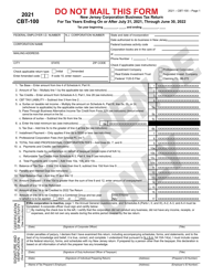 Form CBT-100 New Jersey Corporation Business Tax Return - New Jersey, Page 2