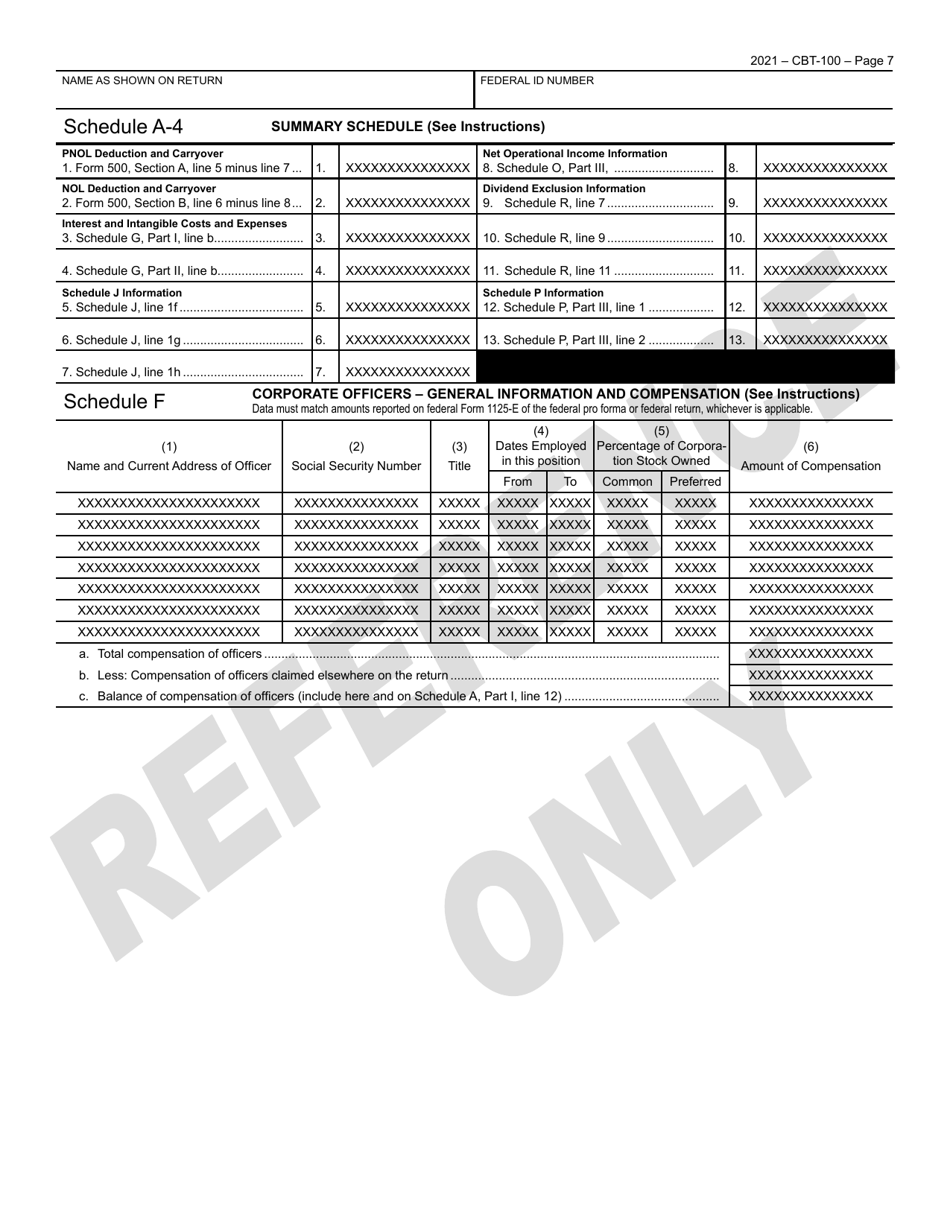 Form CBT-100 New Jersey Corporation Business Tax Return - New Jersey, Page 8