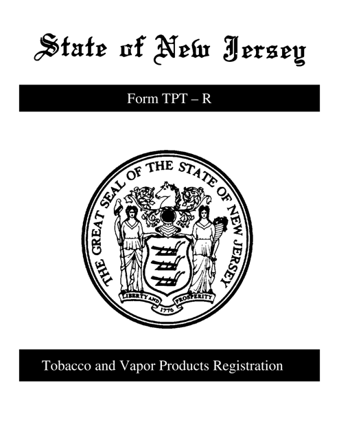 Form TPT-R Tobacco and Vapor Products Tax Registration - New Jersey