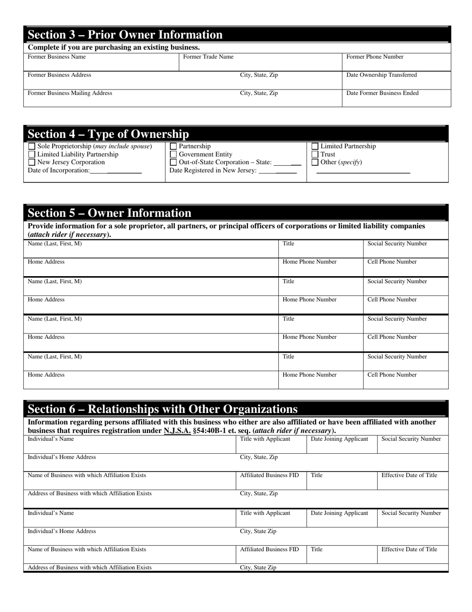 Form TPT-R Tobacco and Vapor Products Tax Registration - New Jersey, Page 4