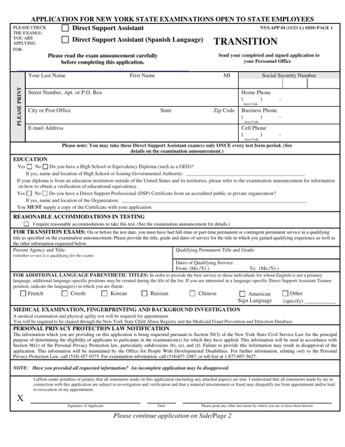 Form NYS-APP-4 #10-024  Printable Pdf