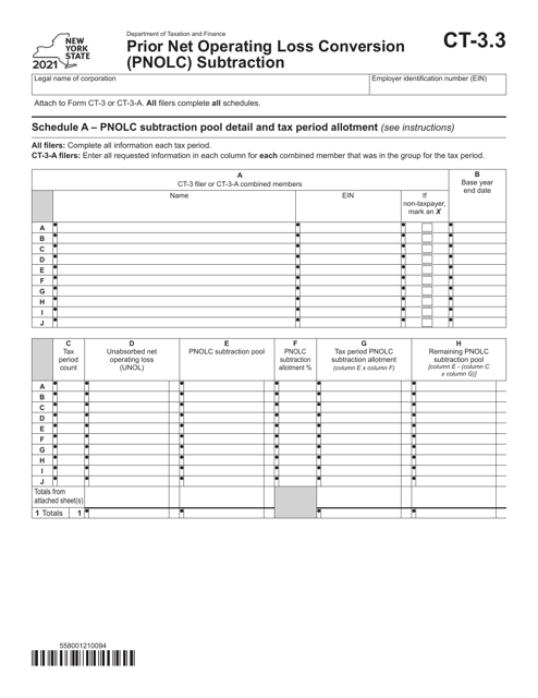 Form CT-3.3 2021 Printable Pdf