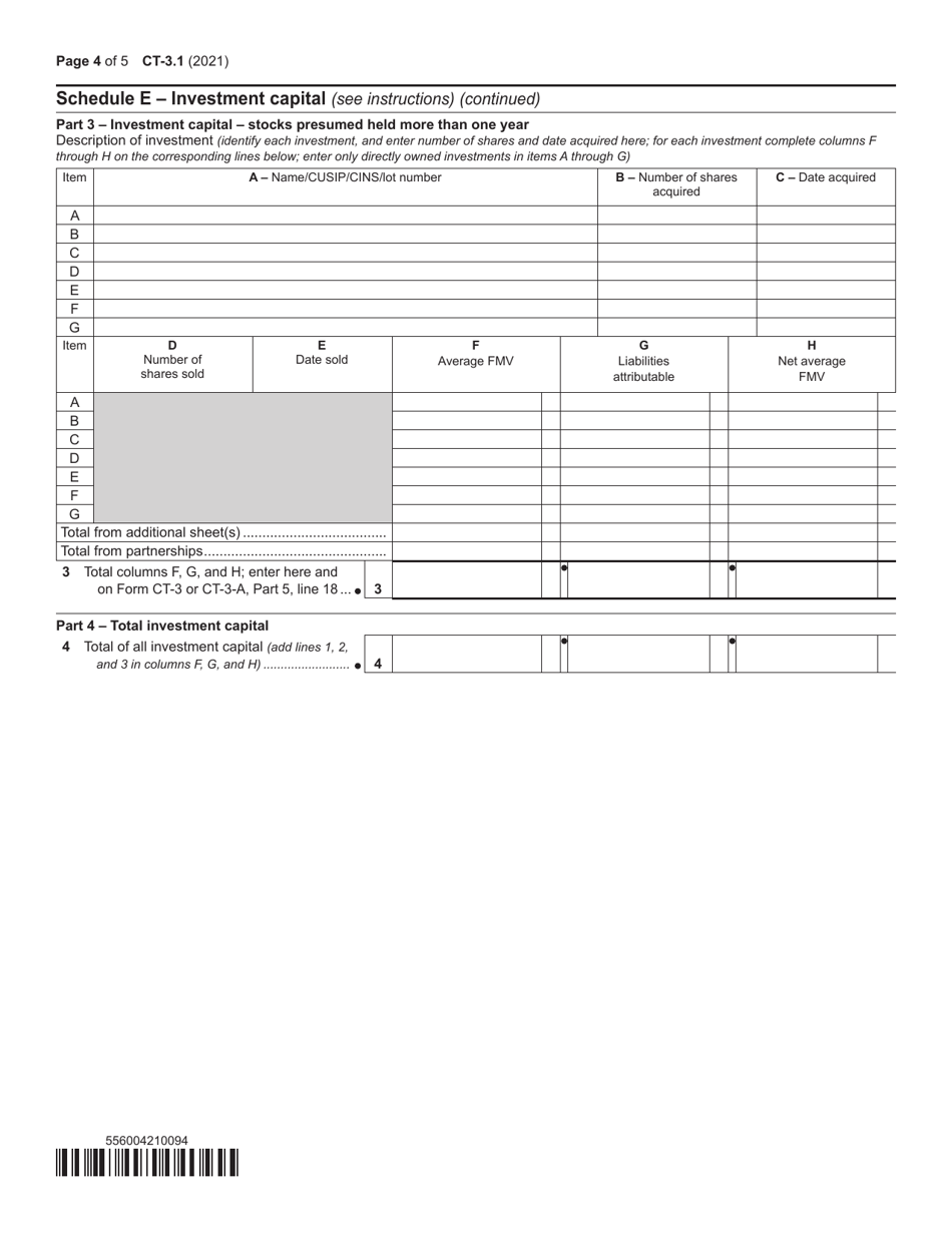 Form CT-3.1 Investment and Other Exempt Income and Investment Capital - New York, Page 4