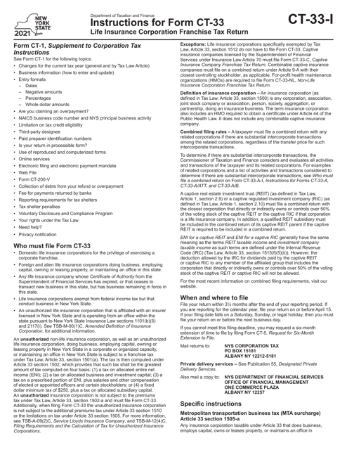 Form CT-33 2021 Printable Pdf