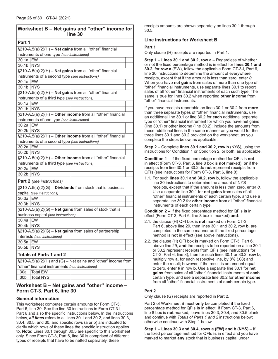 Instructions for Form CT-3 General Business Corporation Franchise Tax Return - New York, Page 26