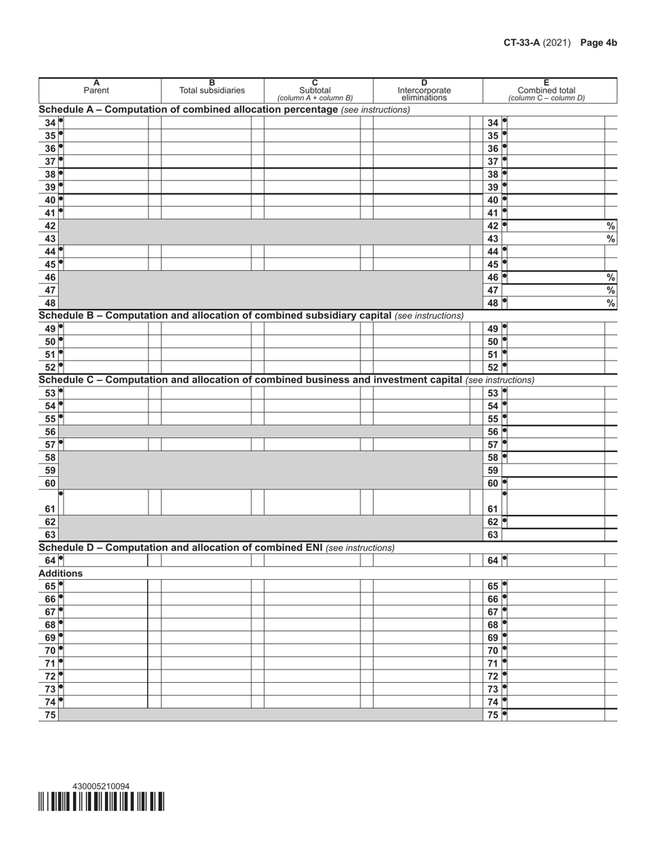 Form CT-33-A Life Insurance Corporation Combined Franchise Tax Return - New York, Page 5