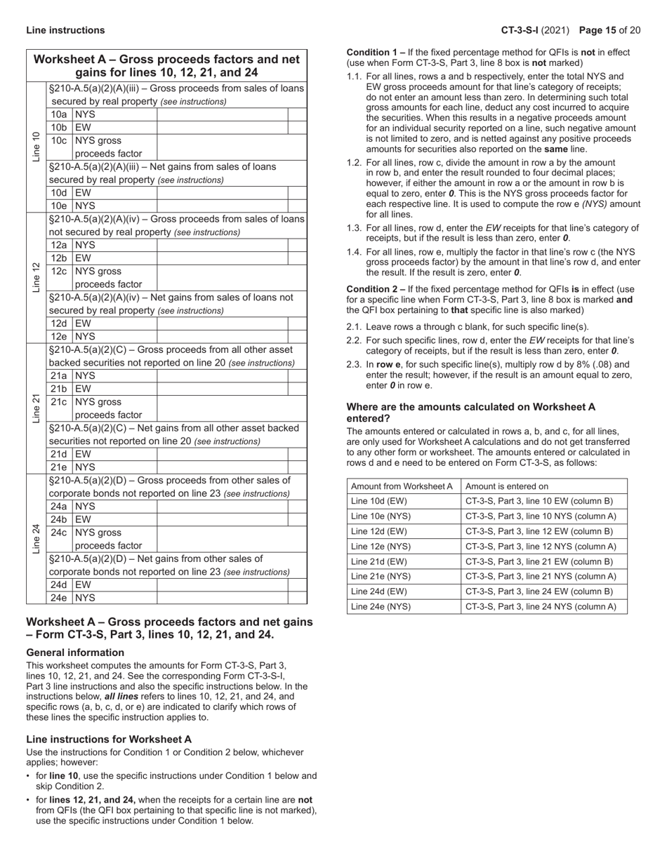Instructions for Form CT-3-S New York S Corporation Franchise Tax Return - New York, Page 15