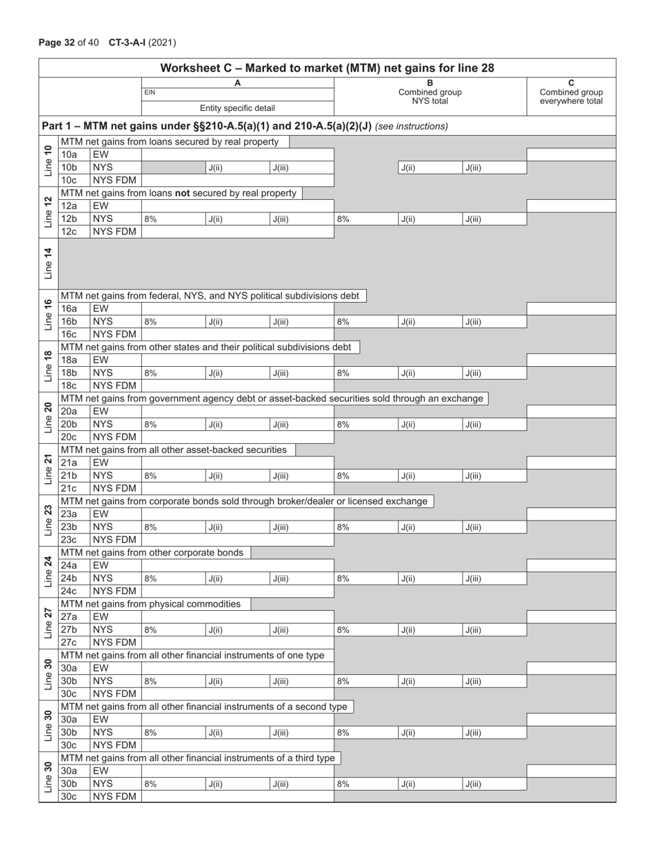 Instructions for Form CT-3-A General Business Corporation Combined Franchise Tax Return - New York, Page 32
