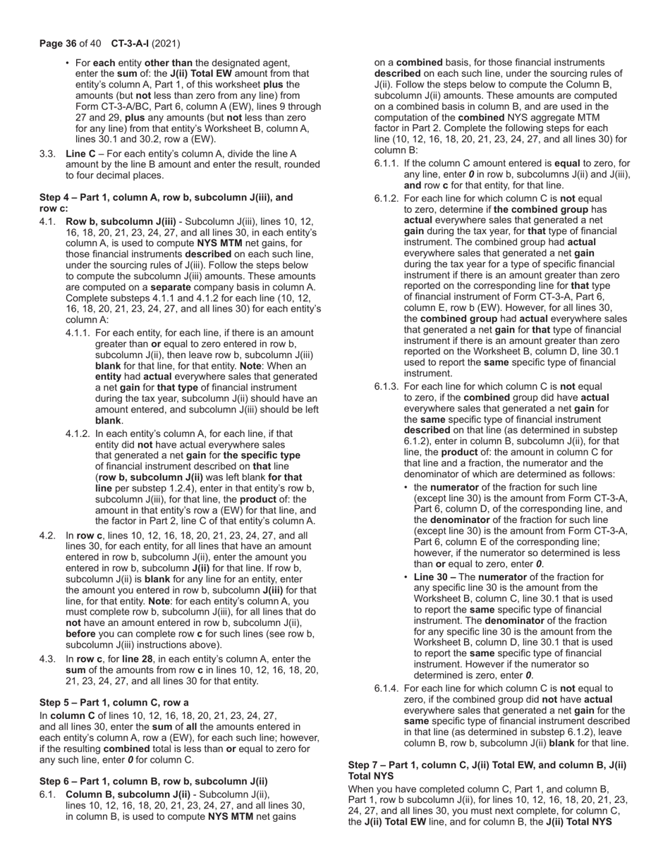 Instructions for Form CT-3-A General Business Corporation Combined Franchise Tax Return - New York, Page 36