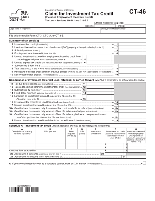 Form CT-46 2021 Printable Pdf