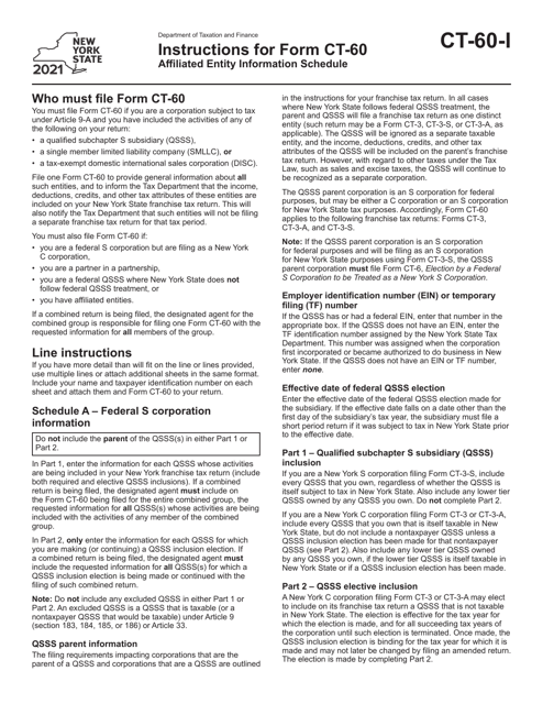 Form CT-60 2021 Printable Pdf