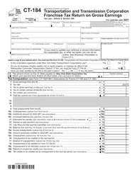 Form CT-184 Transportation and Transmission Corporation Franchise Tax Return on Gross Earnings - New York