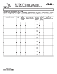 Form CT-223 Innovation Hot Spot Deduction - New York