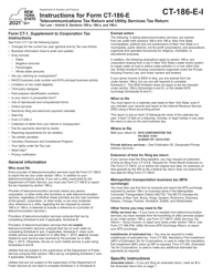 Instructions for Form CT-186-E Telecommunications Tax Return and Utility Services Tax Return - New York