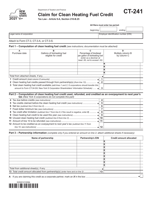 Form CT-241 2021 Printable Pdf