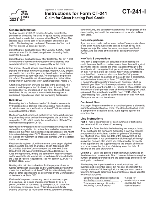 Form CT-241 2021 Printable Pdf