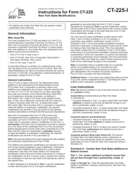 Document preview: Instructions for Form CT-225 New York State Modifications - New York