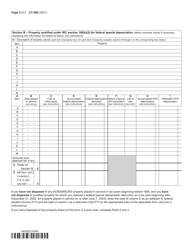 Form CT-399 Depreciation Adjustment Schedule - New York, Page 2