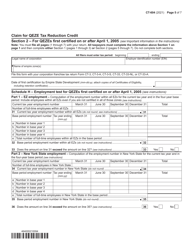 Form CT-604 Claim for Qeze Tax Reduction Credit - New York, Page 5